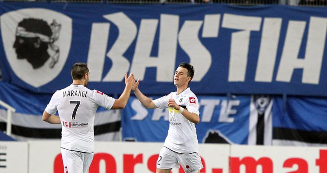 Sochaux celebrate at Bastia