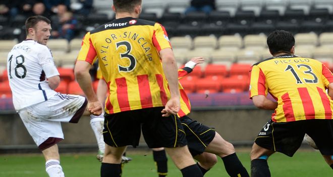 Dale Carrick: Begins Hearts' fightback against Thistle at Firhill