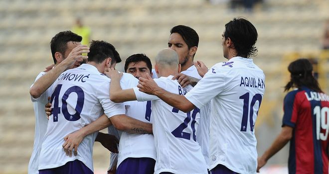 Josip Ilicic and Fiorentina celebrate his goal