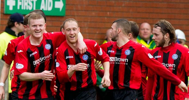 Steven Anderson: Celebrates his goal for St Johnstone