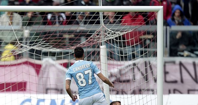 Antonio Candreva scores for the away side
