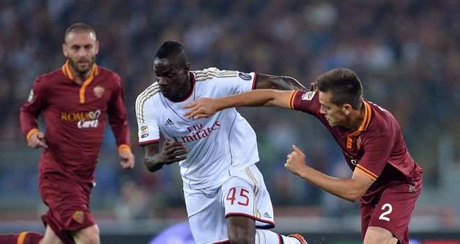 Mario Balotelli looks for a way through