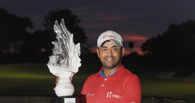 Anirban Lahiri with the trophy