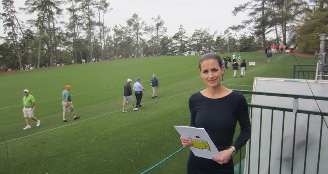 Kirsty by the first fairway at Augusta National