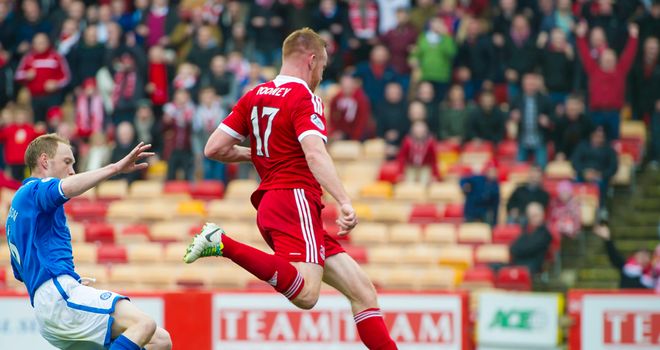 Adam Rooney: Equalises for Aberdeen at Pittodrie