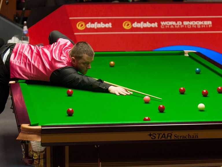 Mark Allen in action during his match against Michael Holt