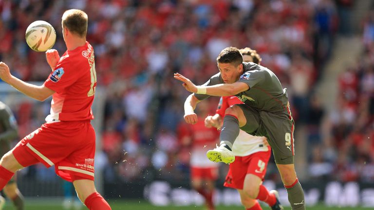 Alex Revell (right): Equalises for Rotherham during normal time