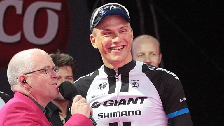 Marcel Kittel at the Giro d'Italia team presentation in Belfast on Thursday