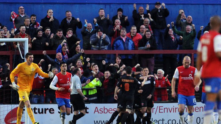 Matty Blair: Celebrates after scoring at York