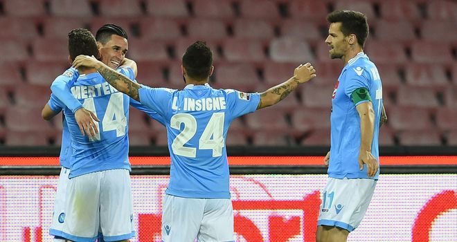 Jose Maria Callejon of Napoli celebrates