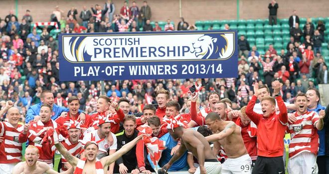 Hamilton players celebrate promotion