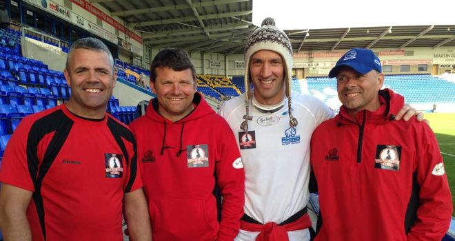 Tommy Martyn, Lee Briers, Paul Sculthorpe and Mark Halsey at the Halliwell Jones Stadium
