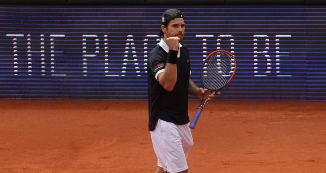 Tommy Haas: Celebrates beating Andreas Seppi