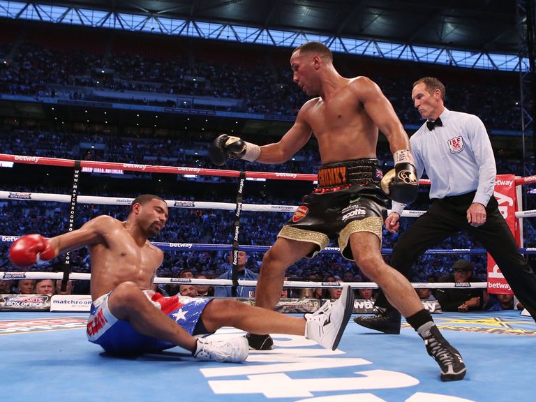 James DeGale knocks down Brandon Gonzales