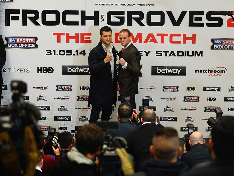 Froch (l) and Groves do battle at Wembley this weekend