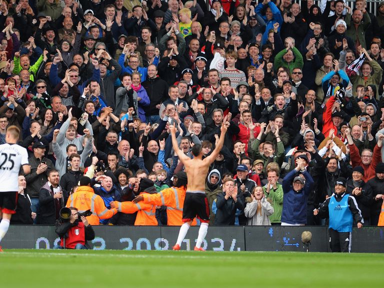 Fulham fans celebrate