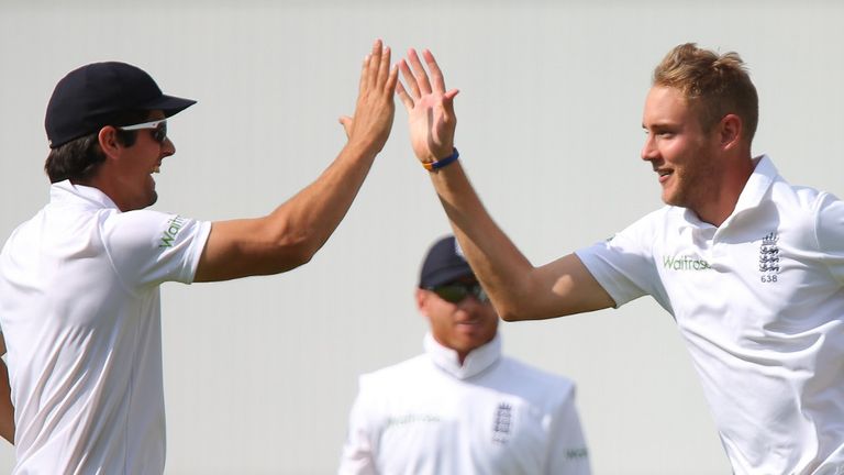 Alastair Cook (left) has the full backing of all-rounder Stuart Broad
