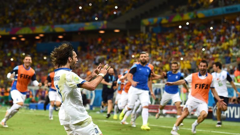 Samaras: Celebrates penalty winner