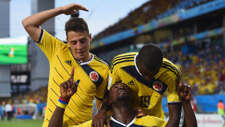 Jackson Martinez (middle): Will not consider his future until after the World Cup