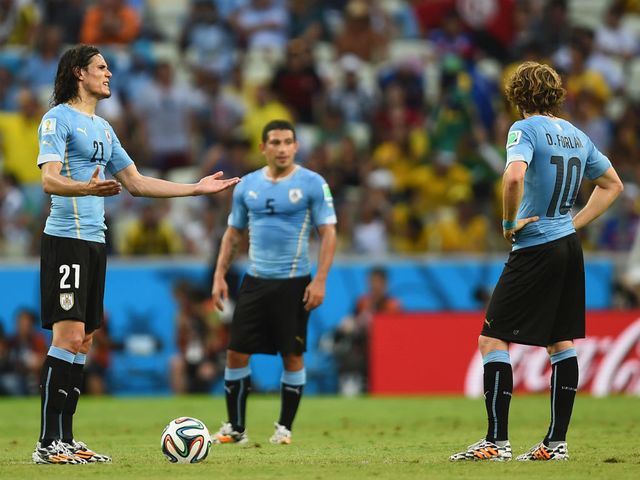 Uruguay show their frustration during defeat