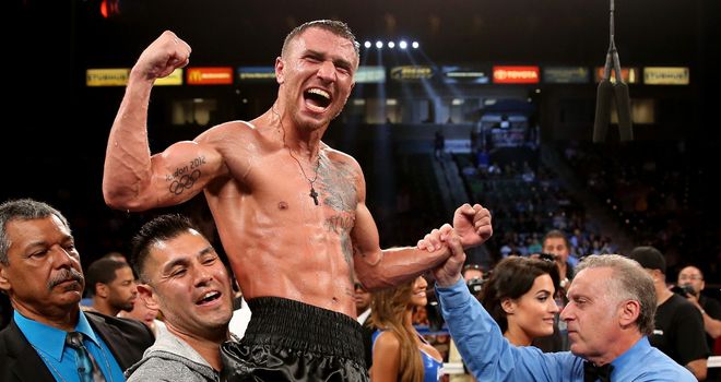 Vasyl Lomachenko: Celebrates his win