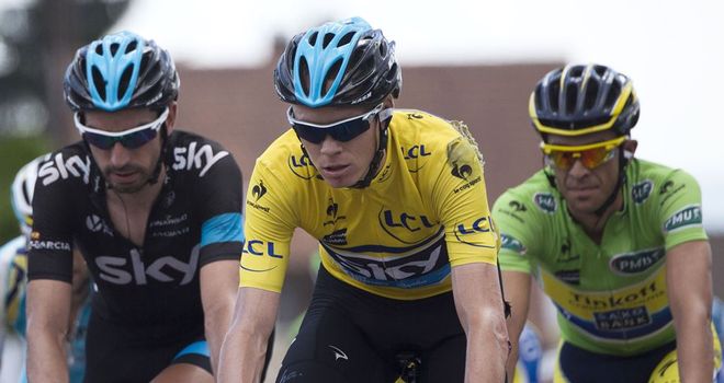 Chris Froome hit the floor hard just over 8km from the finish