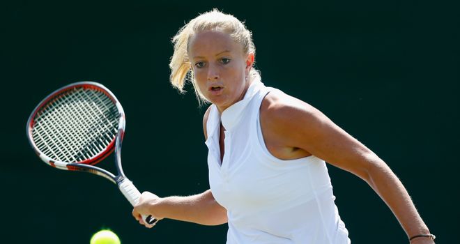 Emily Webley-Smith: Was beaten in three sets by Montenegro's Danka Kovinic