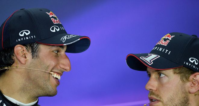 Daniel Ricciardo and Sebastian Vettel