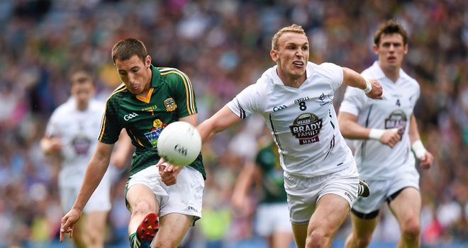 Meath's Damien Carroll is tackled by Tommy Moolick