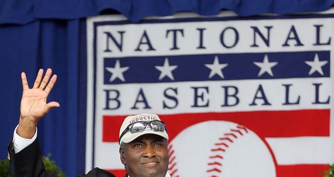 Tony Gwynn at his Hall of Fame induction ceremony in 2011