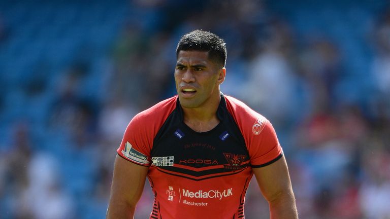 Salford's Lama Tasi is facing a two or three-match ban following his sending off