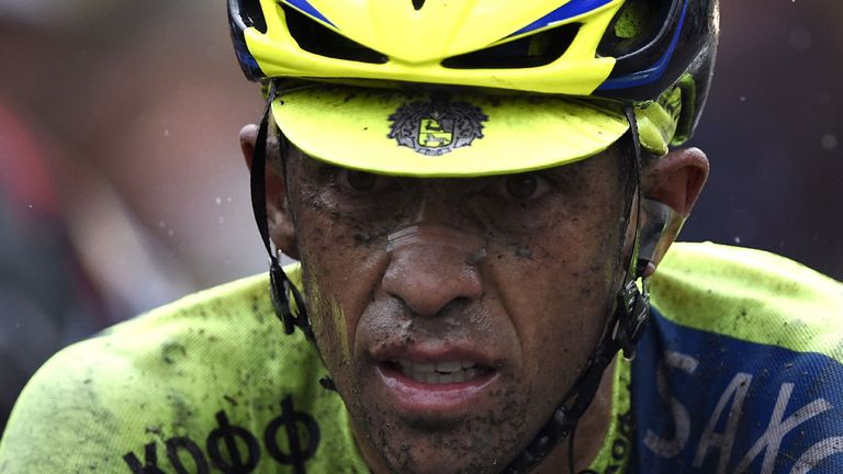 Alberto Contador was barely recognisable after the struggles of stage five