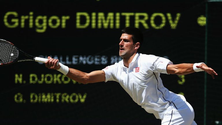 Novak Djokovic overcame Grigor Dimitrov in four sets to reach his third Wimbledon final