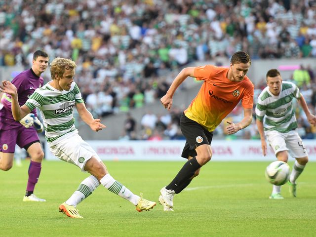 Teemu Pukki slots home Celtic's fourth goal at Murrayfield