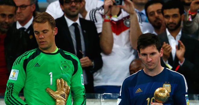 Lionel Messi: The Barcelona star was awarded the Golden Ball following his side's loss to Germany.