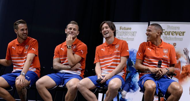 Arsenal players attend a party with American supporters in New Jersey