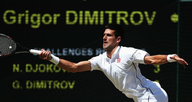 Novak Djokovic overcame Grigor Dimitrov in four sets to reach his third Wimbledon final