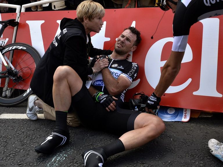 Mark Cavendish: Crashed in Harrogate on Saturday