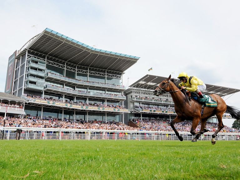 Farraaj wins the John Smith's Cup in front of packed stands at York.