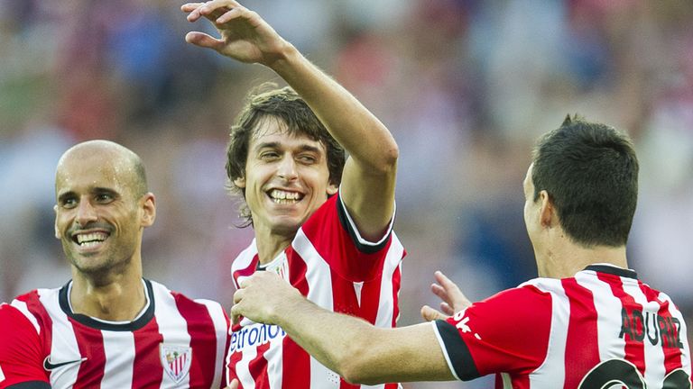 Ander Iturraspe of Bilbao celebrates after scoring