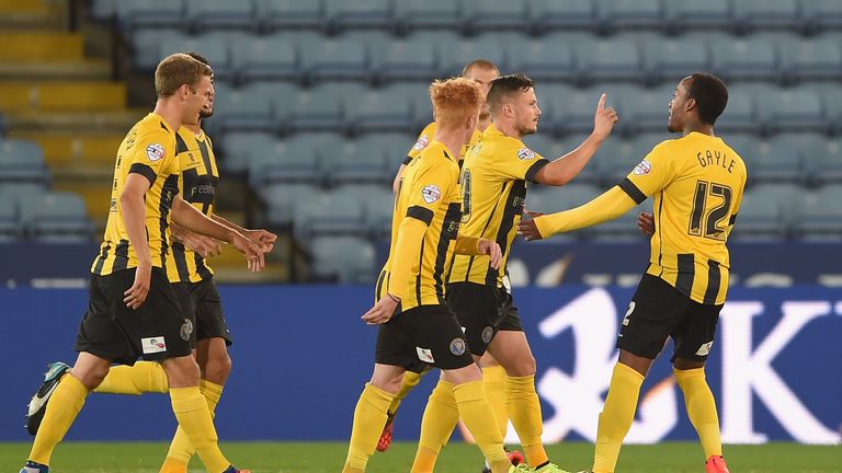 Andrew Mangan: Celebrates his first-half opener