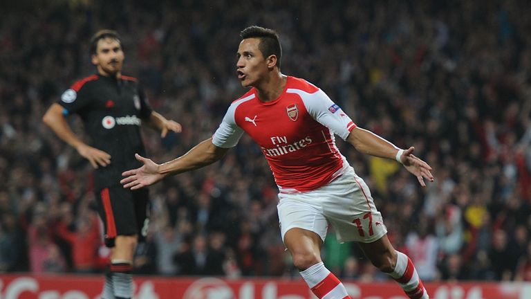 Alexis Sanchez: Celebrates giving Arsenal the lead