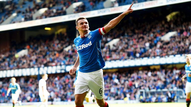 Lee McCulloch: Celebrates after scoring Rangers' opener