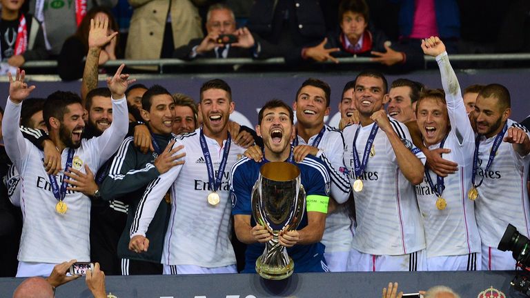 Real Madrid lift the UEFA Super Cup