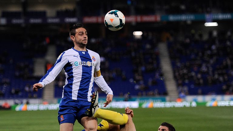 Sergio Garcia (l) grabbed a late, late equaliser for Espanyol