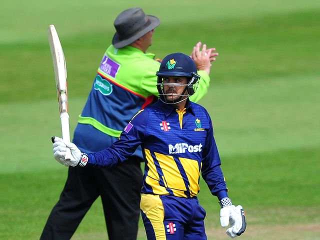 Jacques Rudolph salutes his century at Taunton