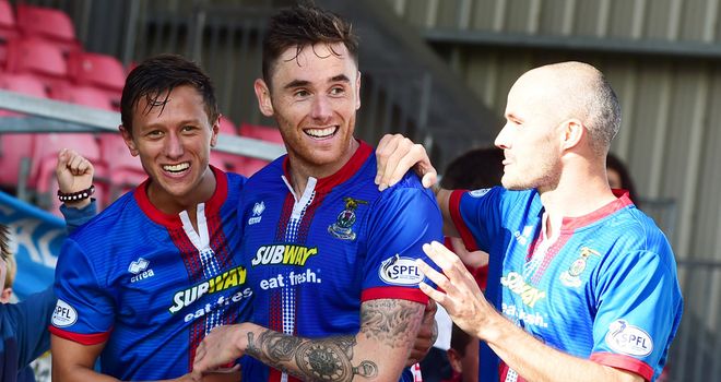 Greg Tansey: Celebrates his goal for Inverness