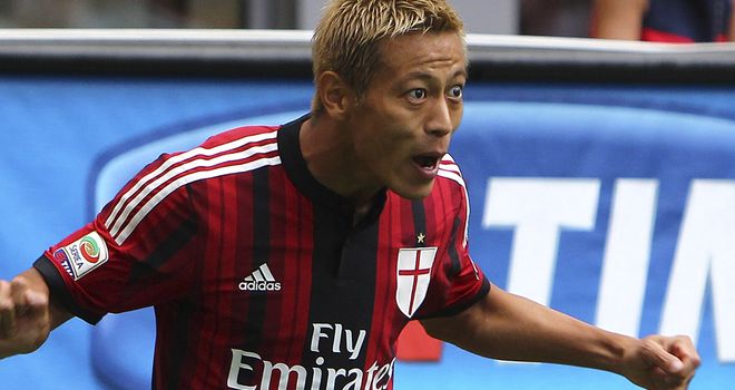 Keisuke Honda scored the opening goal for Milan
