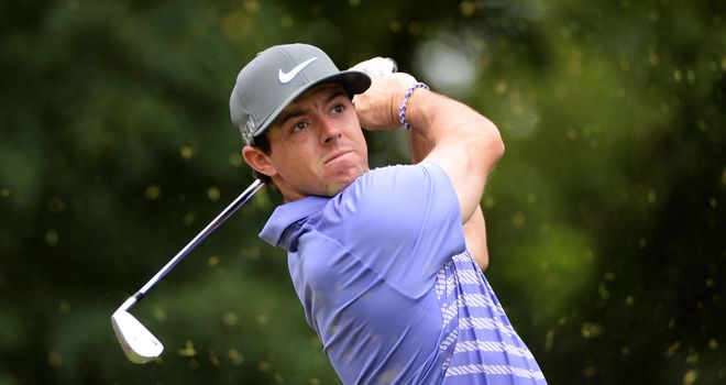 Rory McIlroy in action on day two