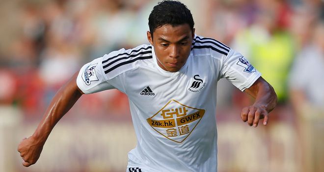 Jefferson Montero: New signing in action at Exeter earlier this week